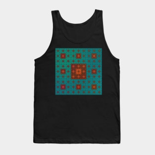 sierpinski squares in squares - red & green Tank Top